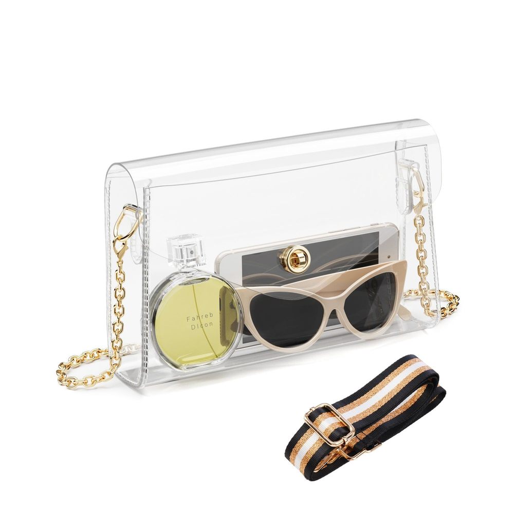 Clear Purse, Clear Bag Stadium Events With 2 Straps, Crossbody O_O